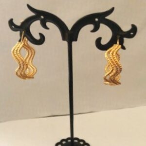 Boucles d’oreilles motif « Vagues », créoles, 3 anneaux