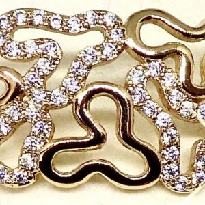 Bracelet rigide plaqué or et zirconiums