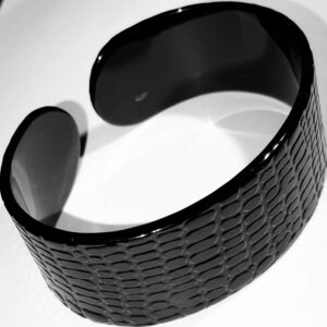 Bracelet-Manchette noir motif serpent