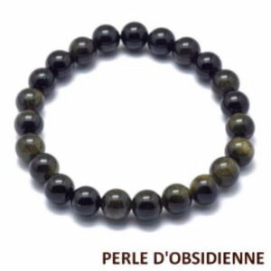 Bracelet pour homme ou femme  “Obsidienne”