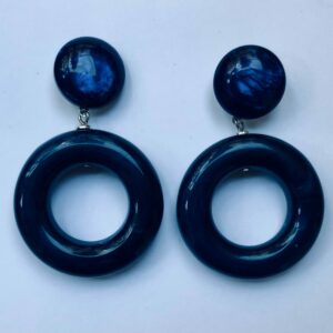 Boucles d’oreilles modèle « Vanille » bleu marine