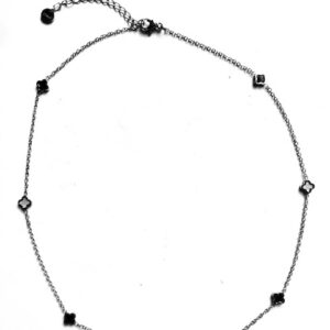 Collier et/ou Bracelet acier motif “Trèfles”
