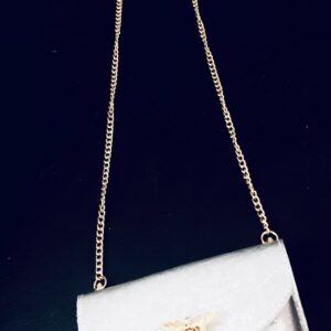 Mini sac pochette, cuir italien, motif “Abeille”